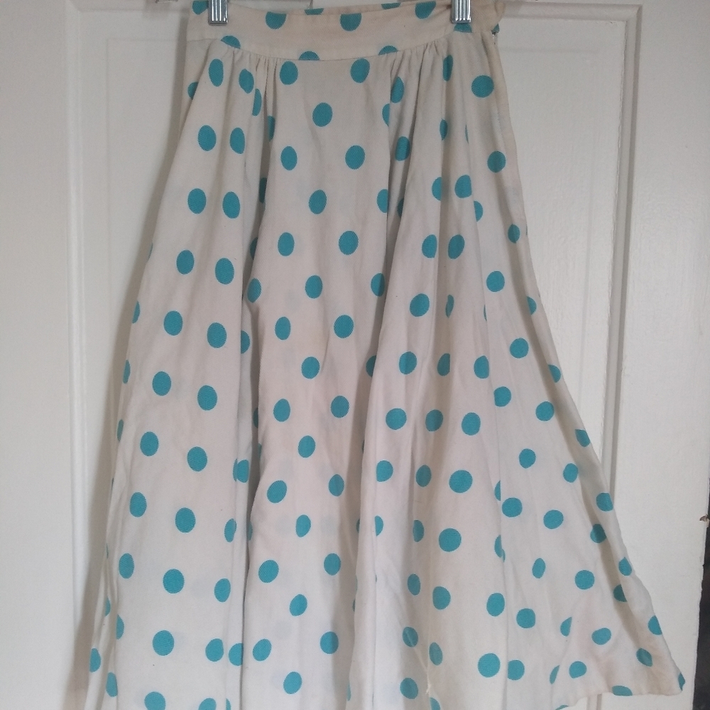 Polka dot peplum skirt by The Vintage Twins